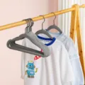 Children velvet clothes hangers non slip flocked baby coat hangers space saving baby garment racks - Quiet Grey