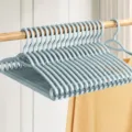 Durable plastic clothes hangers non-slip seamless coat storage rack for home and dorm use. - Regular Non-Slip Style / Cloud Blue