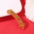 Cloisonne Ruyi Metallverbinder Zubehoer fuer Armbfaender, exquisite Emaillierungsdetails. - Gebogener Blumenstecker (H-7565)