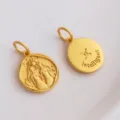 Ancient style matte gold zodiac gemini pendant charm diy necklace bracelet jewelry accessory - Gemini (H-11206) / Sand Gold