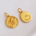 Vintage gold Scorpio zodiac pendant charm for DIY jewelry making necklace accessory - Scorpio (H-11211) / Sand Gold