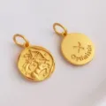 Ancient gold Sagittarius constellation pendant DIY jewelry accessory with double-sided design. - Sagittarius (H-11212) / Sand Gold