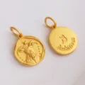 Ancient style matte gold Capricorn zodiac pendant charm DIY jewelry accessory for necklace bracelet - Capricorn (H-11213) / Sand Gold