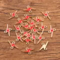 KC Gold Red Enamel Lightning Connector Alloy DIY Jewelry Charm Bracelet Necklace Part - Red
