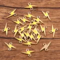 Gold tone enamel lightning charm connector DIY jewelry making accessory for bracelet necklace - Yellow
