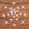 Gold Enamel Lightning Bolt Connector Charm DIY Jewelry Making Alloy Component Pink - Pink