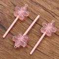 Pink cherry blossom lollipop resin DIY charm pendant accessory for phone strap bags craft making. - Pink