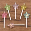 Colorful resin star lollipop charms DIY jewelry pendants cute accessories craft set - Star Lollipop Style (25H11) / 10 Pieces