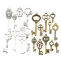 Vintage Steampunk Legierung Skelett Schlüssel Anhänger sortiert Schmuckherstellung DIY Zubehör - 30g Packung / Antik Bronze und Silber