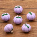 Purple Resin Pumpkin Pendant DIY Jewelry Charm Necklace Bag Accessory Size 17x17mm - Purple