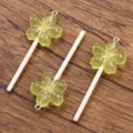 Luminous flower lollipop resin charm pendant DIY accessories for mobile phone and bag decoration - Yellow