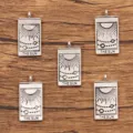 Zinklegering tarotkaart hanger, De Zon ontwerp, 13x26mm sieraden maken accessoire variant. - Zon Stijl (3)