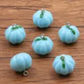 Light Blue Resin Pumpkin Pendants DIY Fashion Jewelry Craft Accessories 17x17mm - Blue