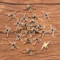 KC Gold Enamel Lightning Connector Alloy DIY Jewelry Findings for Bracelet Necklace 9x17mm - Black
