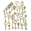 Steampunk Antik Bronze Legierung Skelett Schlüssel Anhänger für Schmuck DIY Basteln - 30g Packung / Bronze