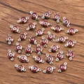 Connecteurs mauvais oeil fleur en acier inoxydable pour fabrication de bijoux 7x12mm - Rouge
