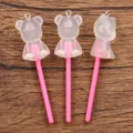 DIY resin acrylic glowing bear lollipop pendant charms for phone case bag jewelry making crafts - White