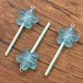 DIY resin flower lollipop pendant acrylic charms for bag phone decoration accessories - Blue