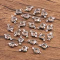 Stainless steel heart crystal connectors charms for DIY bracelet necklace jewelry making findings - Connector / White