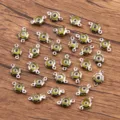 Connecteurs mauvais oeil fleur en acier inoxydable 7x12mm bracelet fabrication de bijoux - Jaune