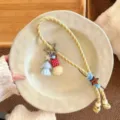 Cute flocked puppy phone charm handmade aesthetic lanyard stylish bag pendant wrist strap - Yellow Flocked Elephant Phone Charm