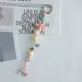Chic beaded phone charm cute floral bag strap aesthetic phone chain handmade fashion accessories - Pink Floral Dream Charm