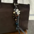 Handmade beaded bag charm aesthetic phone strap unique multi-element accessories for daily use - Blue Polka Dot Charm