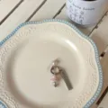 Vintage enamel pink mushroom pearl phone charm small pendant niche design delicate jewelry accessory - Mushroom Charm / Pink