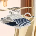 Non-slip plastic clothes hangers in Norway Blue, seamless coat hangers for home wardrobe. - Double Slot Style in Peacock Blue