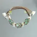 Handgemaakte macrame gevlochten kristal steen bloem armband cadeau voor beste vriendin. - Stille Berg