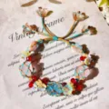 Handmade macrame crystal flower woven bracelet vintage style adjustable friendship jewelry - Rhyme of Dunhuang Cord Bracelet