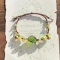 Handgemaakte macrame kristalen armband, geweven net bloemen handtouw voor beste vrienden - Groene Glazen Bel