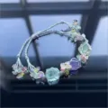 Handcrafted macrame crystal bracelet with colorful chip stones and delicate floral charms. - Single Dream Butterfly Braided Bracelet