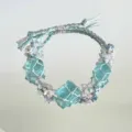 Handmade Macrame Crystal Stone Bracelet Woven Net Pocket Flower Gift Bestie Jewelry - Eighth Ocean Woven Bracelet (1 Piece)