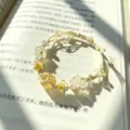 Handmade macrame braided crystal flower bracelet, exquisite woven net pocket variant design. - Osmanthus Ice Hand Rope (1 Piece)
