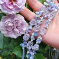 Handmade macrame crystal flower bracelet, purple gemstone braided rope jewelry for women gift - "Endless Summer" Purple Hand Cord (1 Piece, 3 Beads)