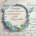 Handgemaakte macrame kristal bloem armband, blauwe steen geweven koord variant stijl. - Vergeet-mij-nietje