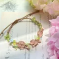 Handmade macrame crystal flower bracelet, braided gemstone wristband gift for women girls. - "Forest Elf" Hand Cord (1 Piece)