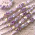 Handmade woven macrame synthetic crystal flower bracelet set for best friend gift. - One Three Dreamy Amethysts Bracelet