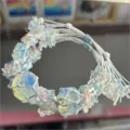 Handmade macrame crystal flower bracelet, original woven gemstone bead jewelry gift for best friends. - Opal Wreath Bracelet (1pc)