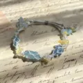 Handmade macrame crystal bracelet with blue and yellow stones, boho woven gemstone wrist chain. - Morning Blue Braided Rope Bracelet (1pc)