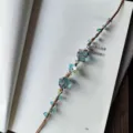 Original handmade macrame crystal flower bracelet aesthetic woven jewelry gift for best friend - Erhai Lake - 1 Braided Bracelet