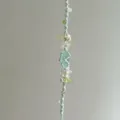 Handmade macrame crystal wreath braided bracelet, unique gift for best friends, elegant green cord jewelry. - Jasmine - 1 Braided Bracelet