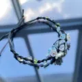 Handmade macrame crystal flower woven bracelet adjustable black cord friendship gift juwelry - Summer Farewell Braided Bracelet
