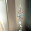 Handmade macrame crystal charm bracelet variant with cute fish beads and cat pendant. - Blue Bracelet, 1 Piece