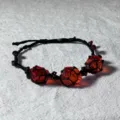 Handmade macrame crystal bracelet with net pocket design, adjustable black woven string gift. - Pomegranate Red Bracelet, 1 Piece