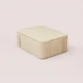Gran bolsa de almacenamiento de lino beige para edredones, caja organizadora. - L