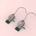 Clips colgantes de acero inoxidable con puntas verdes antideslizantes para secar calcetines. - Verde Oscuro