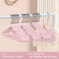 Pink stainless steel non-slip clothes hangers for durable home wardrobe storage use. - Enchanting Purple