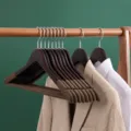 Appiendiabiti in legno floccato retrò per adulti, gruccia antiscivolo per cappotti e abiti. - Stile Classico Floccato / Argento antico